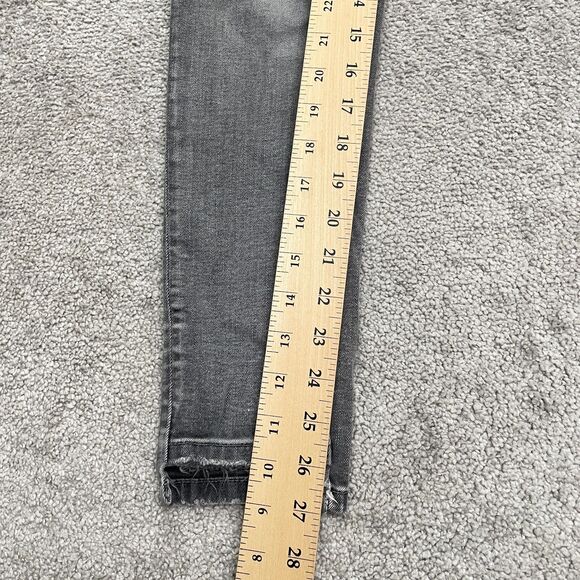 Zara Skinny Cropped Denim Jeans Womens  4 Washed Gray Slim Cut Hem Casual 28x27 - Picture 8 of 13